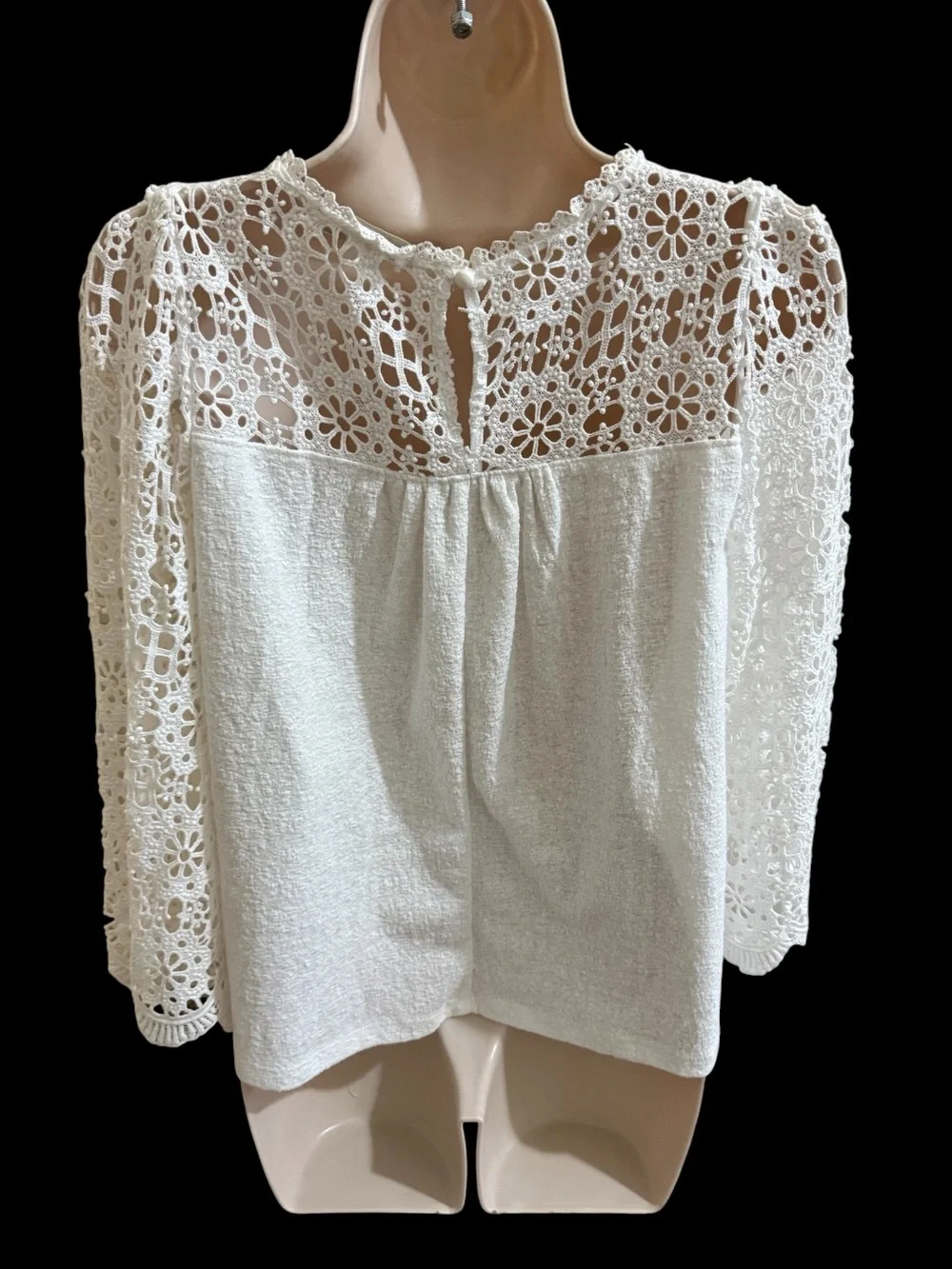 Anthropologie Erin&Ali marigold crochet lace top XS